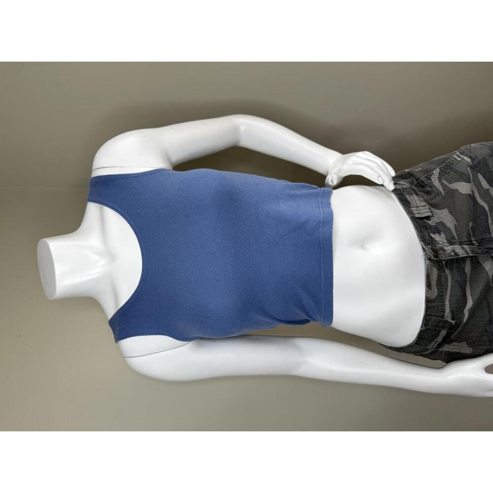 Vintage Flying Colors Light Blue Cropped Tank Top Y2K Style -Size Small-